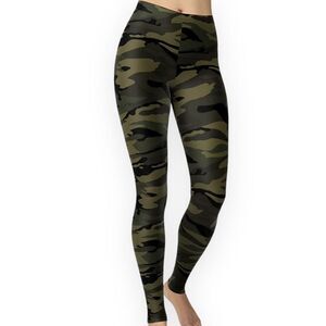 Khaki Green Mid Rise Military Leggings Pants NEW